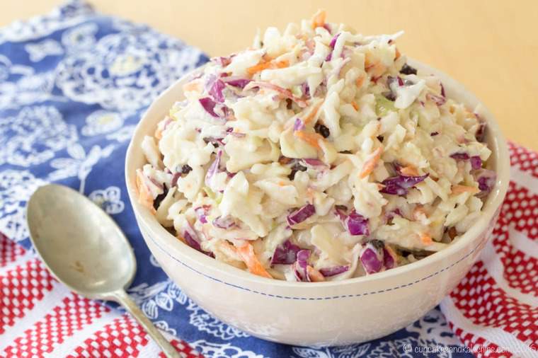 Maple Dijon Apple Cole Slaw - the classic salad recipe with a healthy fall twist