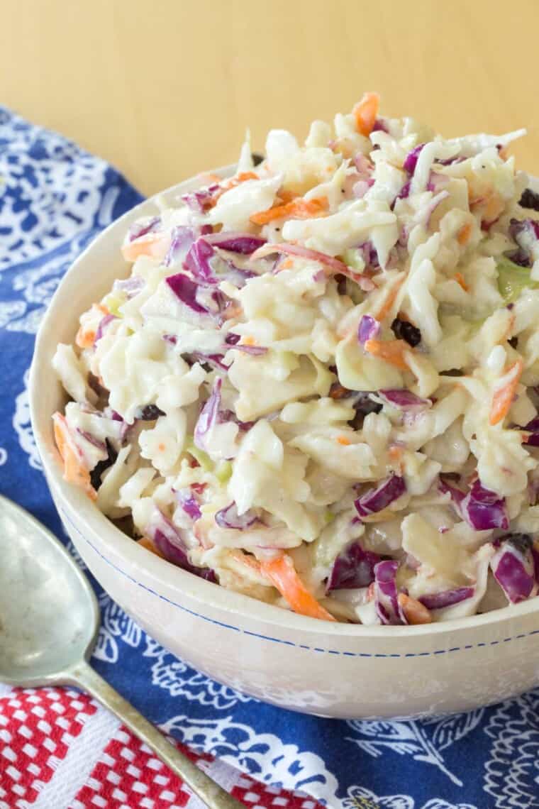 Creamy Apple Slaw - healthy coleslaw recipe! | Cupcakes & Kale Chips