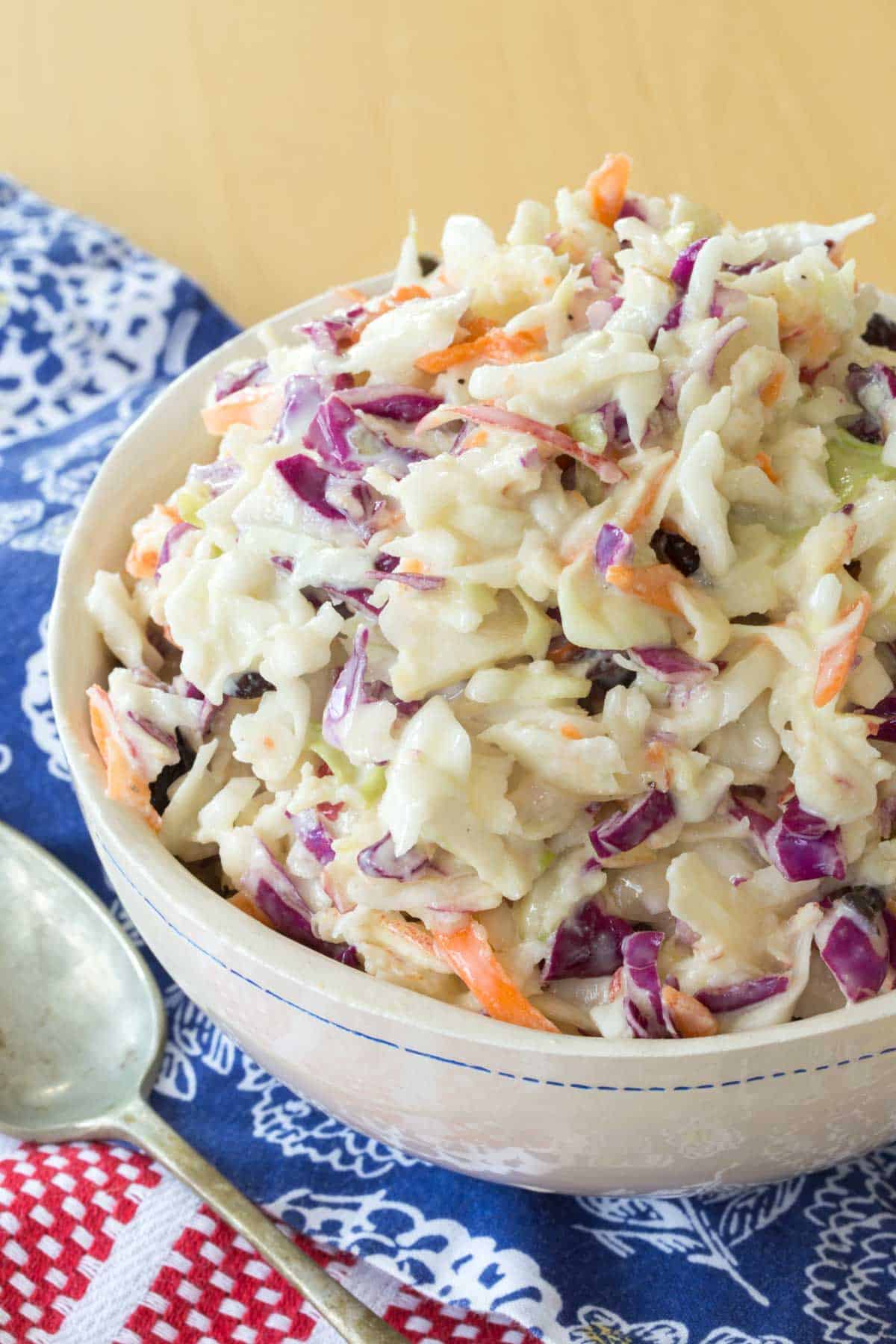 a bowl of Maple Dijon Apple Cole Slaw