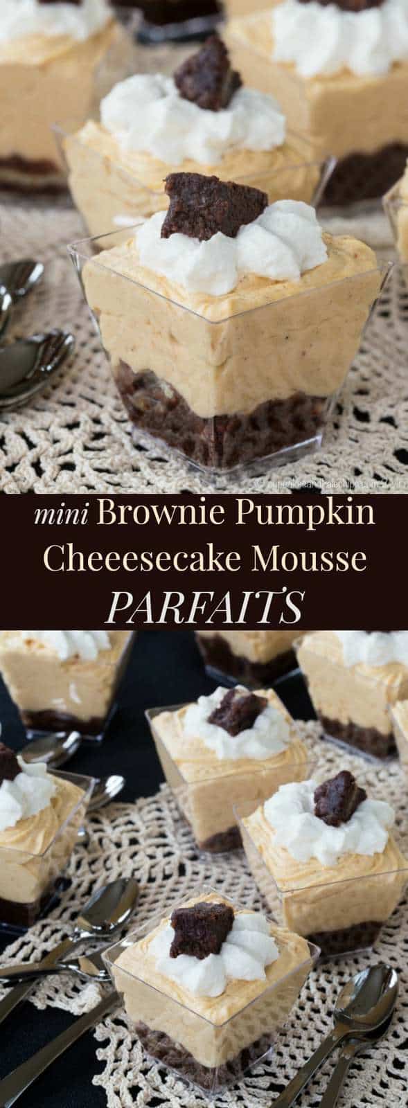 Pumpkin Cheesecake Mousse Brownie Parfaits | easy no bake ... - 589 x 1600 jpeg 70kB