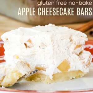 No-Bake Apple Cheesecake Bars with a gluten free almond crust are a light, fluffy dessert recipe