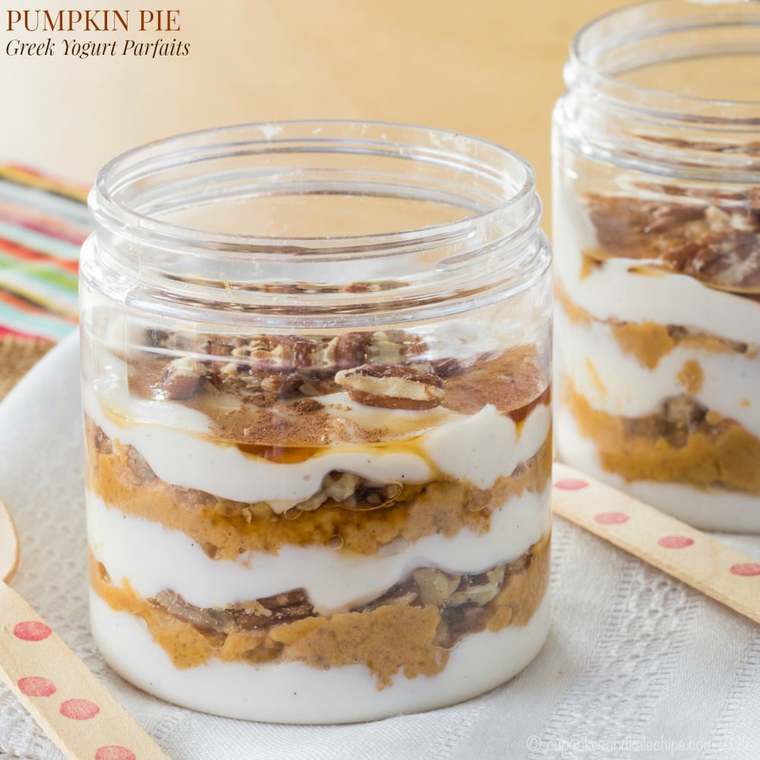 Pumpkin Pie Greek Yogurt Parfaits Cupcakes & Kale Chips