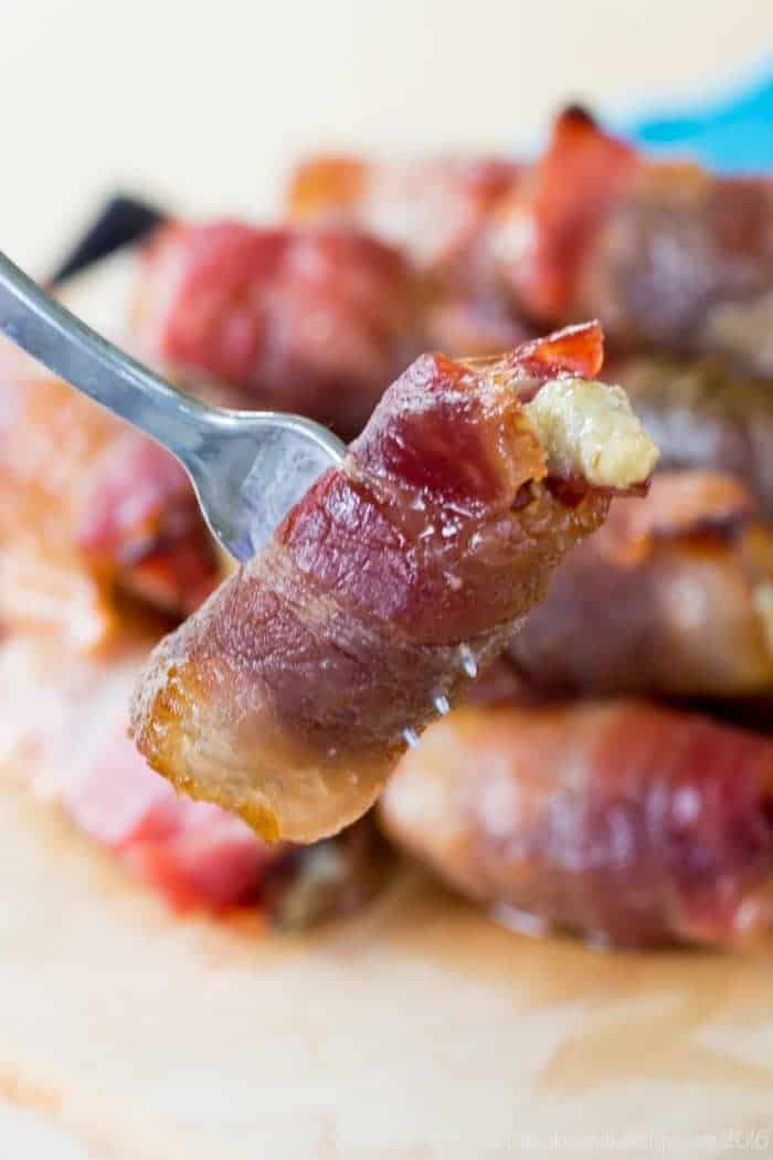 Sweet and Spicy Blue Cheese Bacon Wrapped Dates Recipe