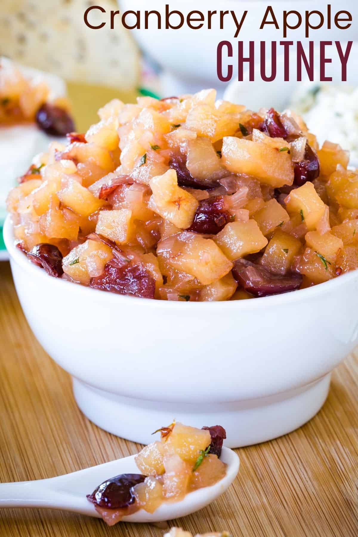 Sparkling Cider Apple Chutney - an easy recipe with four serving ideas for appetizers, or to top chicken, pork, or salads.