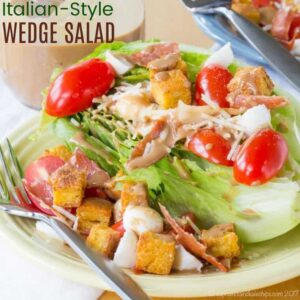 Italian-Style Wedge Salad Recipe square image with title