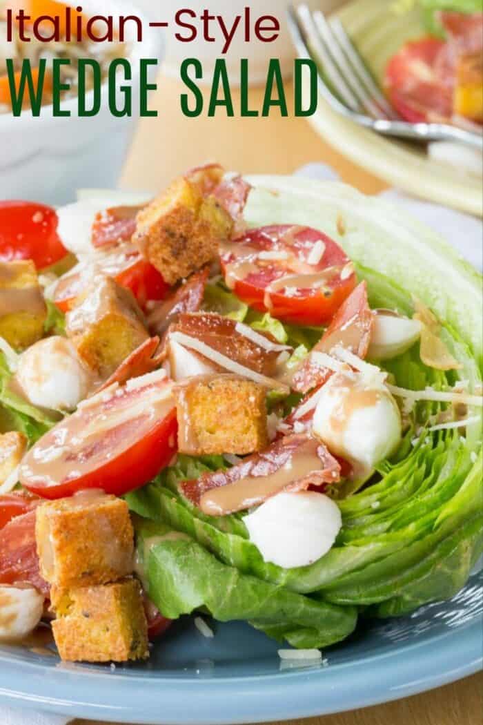 Italian Wedge Salad Recipe Image with title