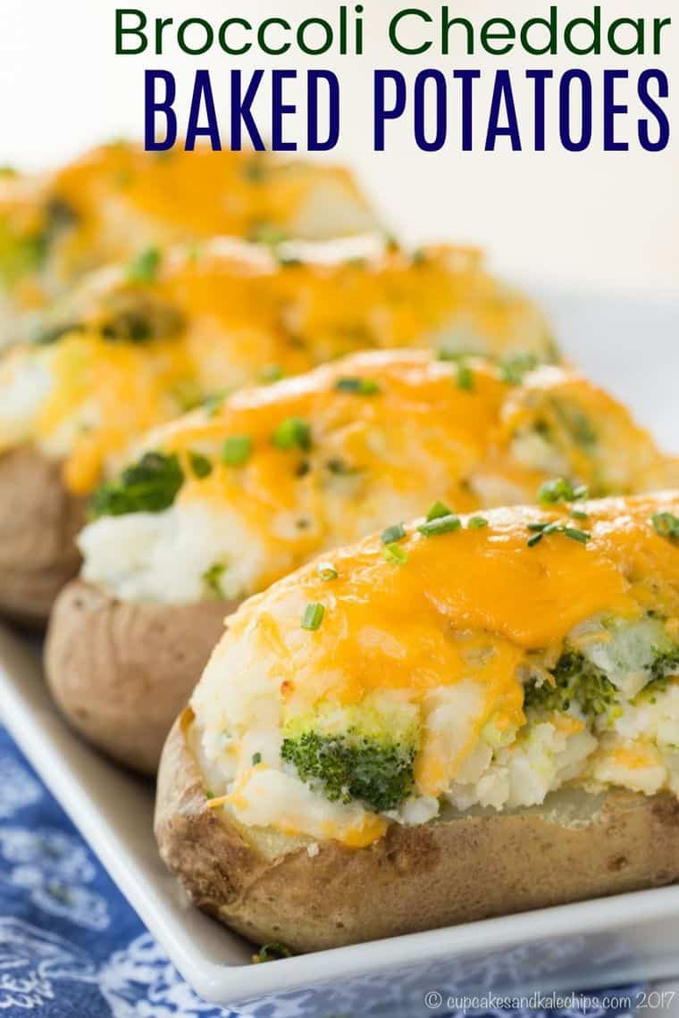 Broccoli Cheese Stuffed Baked Potatoes | Cupcakes & Kale Chips