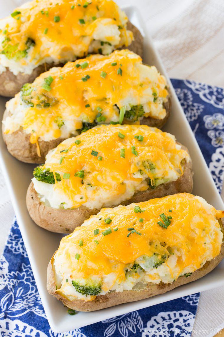 Broccoli Cheddar Twice Baked Potatoes Recipe - Cupcakes ...