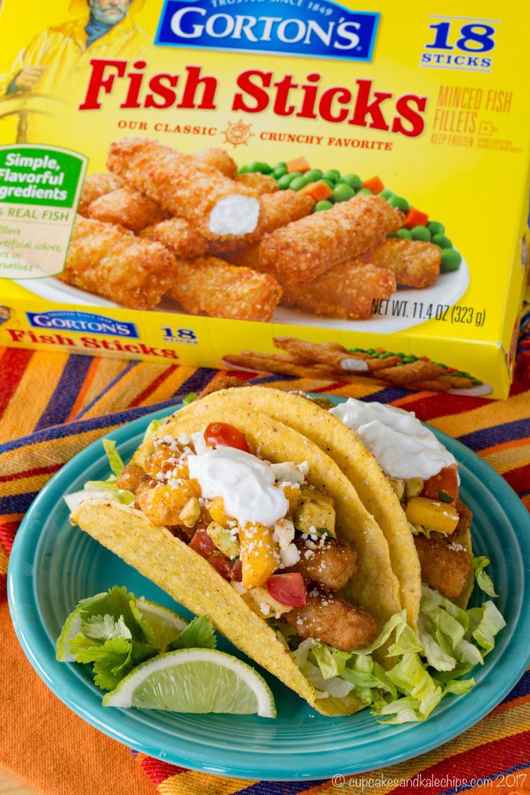 Chili Lime Fish Stick Tacos - easy fish tacos that kids love!