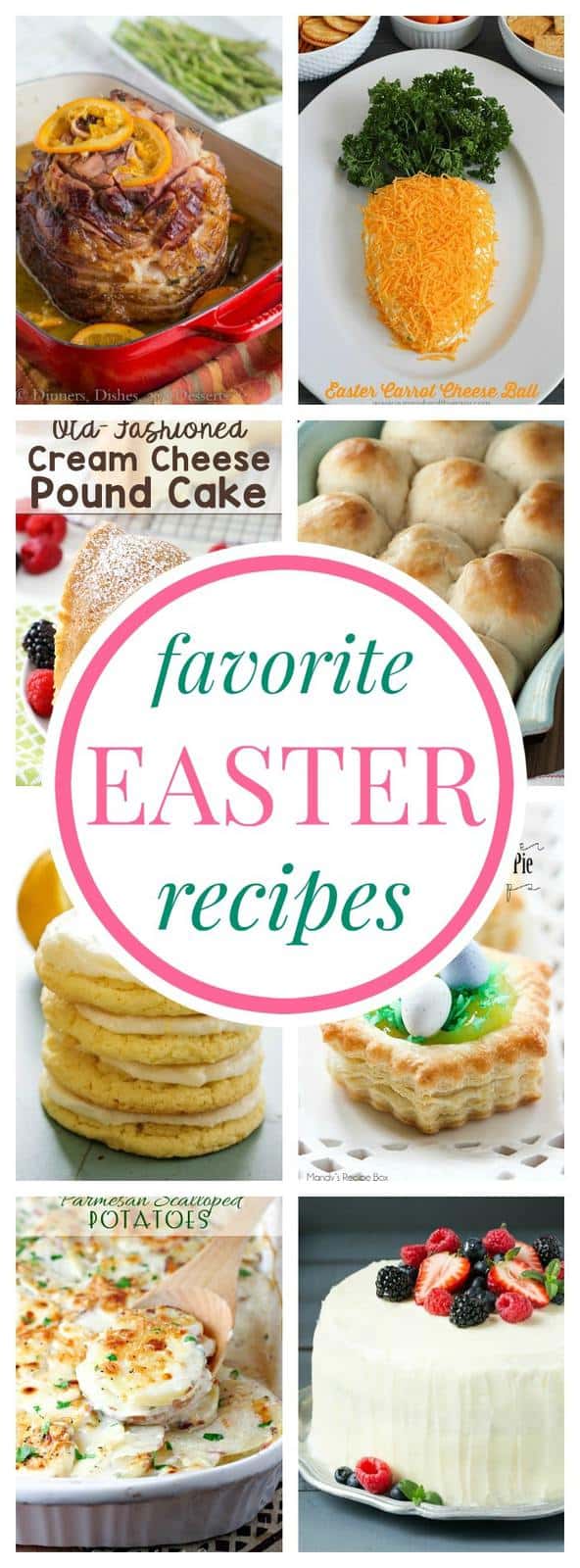 Favorite Easter Recipes - brunch, side dishes, spring desserts, and even an Easter ham for your holiday menu.