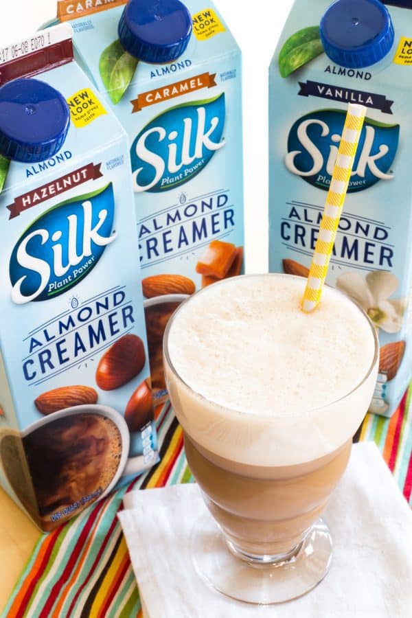 Blended Iced Coffee - a simple hack brings the coffee shop to your kitchen. Customize it with your favorite @lovemysilk Dairy Free Creamers. #ad