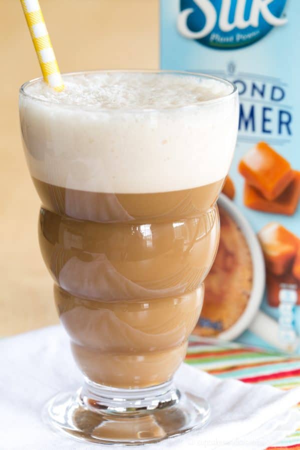 Blended Iced Coffee - a simple hack brings the coffee shop to your kitchen. Customize it with your favorite @lovemysilk Dairy Free Creamers. #ad