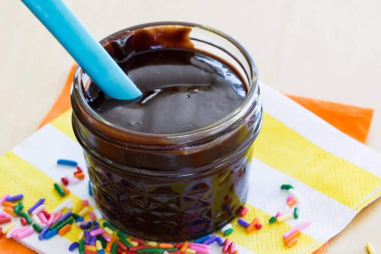 easy hot fudge sauce ready to pour on ice cream