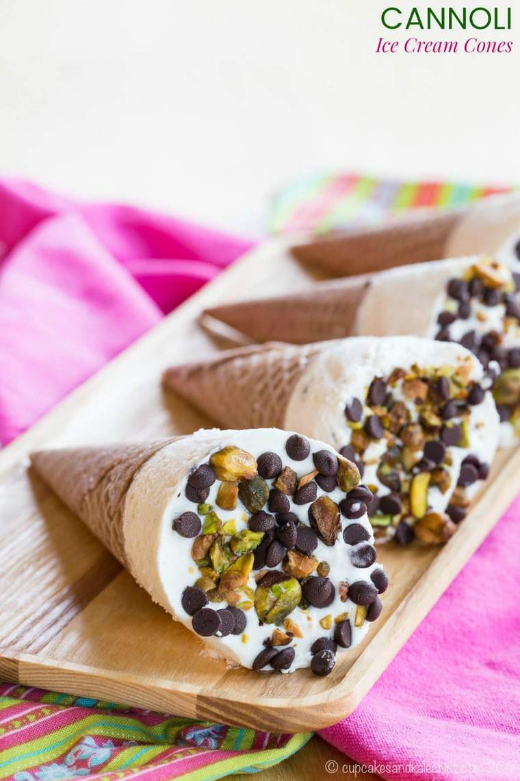 Cannoli Ice Cream Cones recipe