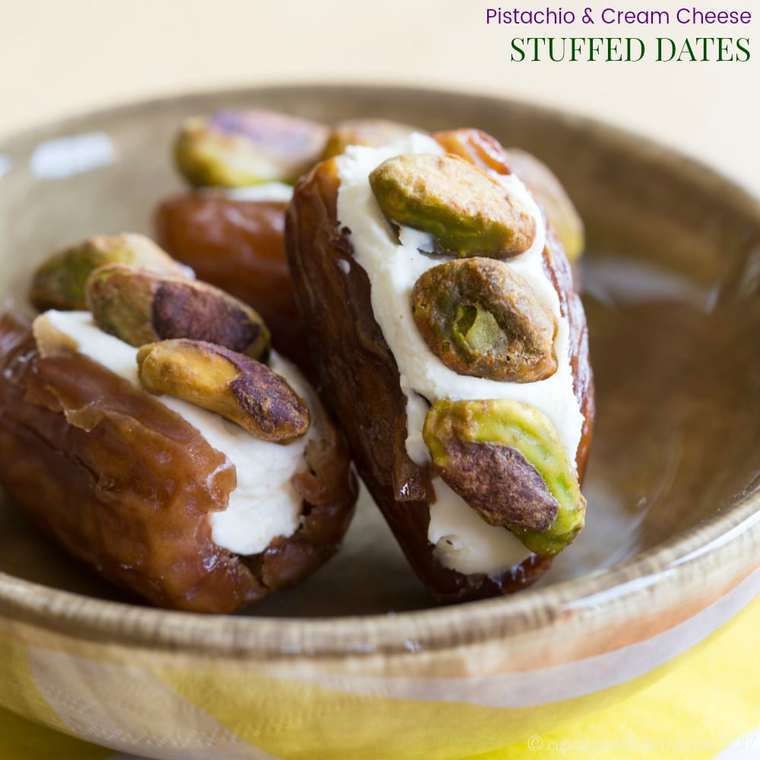 Pistachio Cream Cheese Stuffed Dates Cupcakes Kale Chips Pistachio Cream Cheese Stuffed Dates Cupcakes Kale Chips