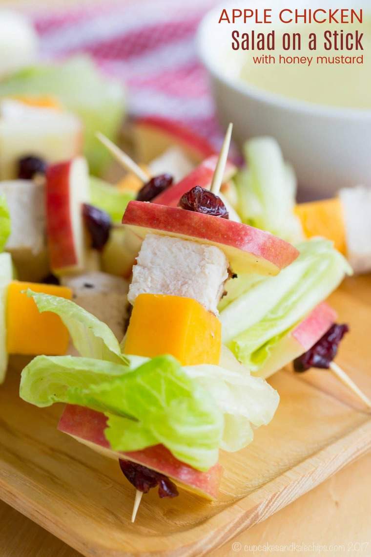 Apple Chicken Salad on a Stick with Honey Mustard Dip Recipe