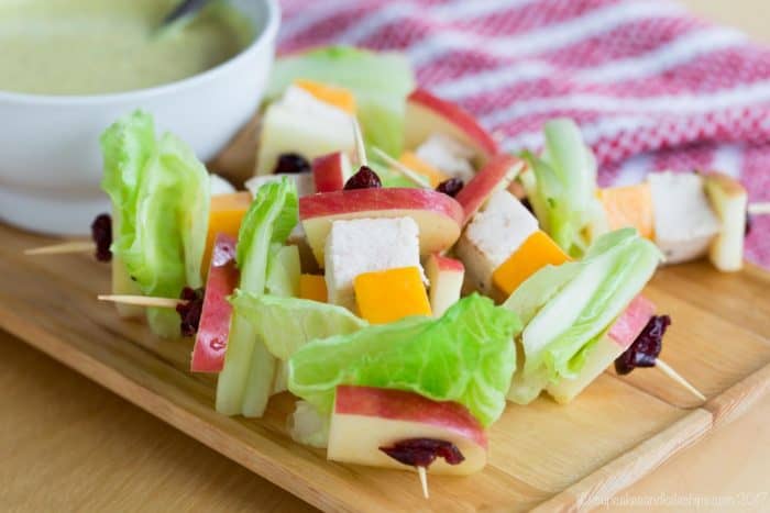 Chicken Salad on a Stick for a snack