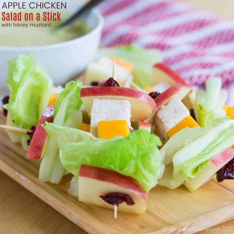 Apple Chicken Salad on a Stick Cupcakes & Kale Chips