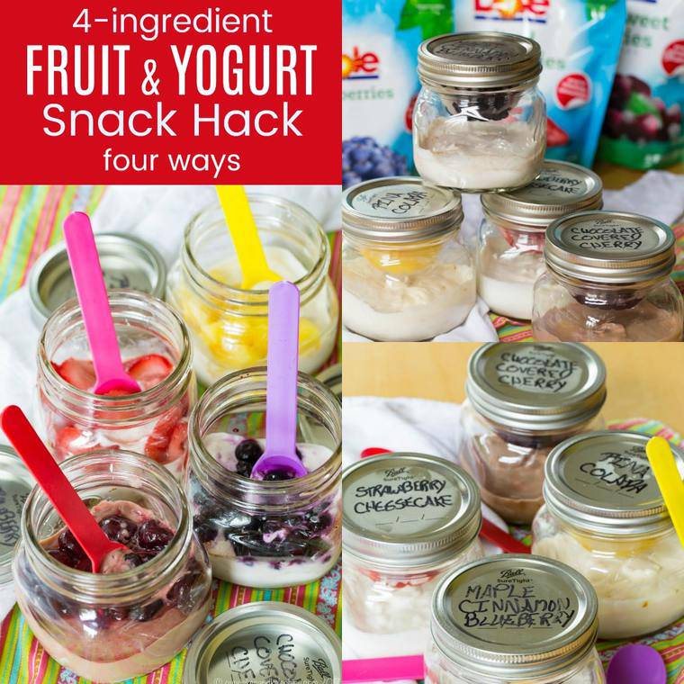 4Ingredient Fruit Yogurt Snack Hack {four ways} Cupcakes & Kale Chips