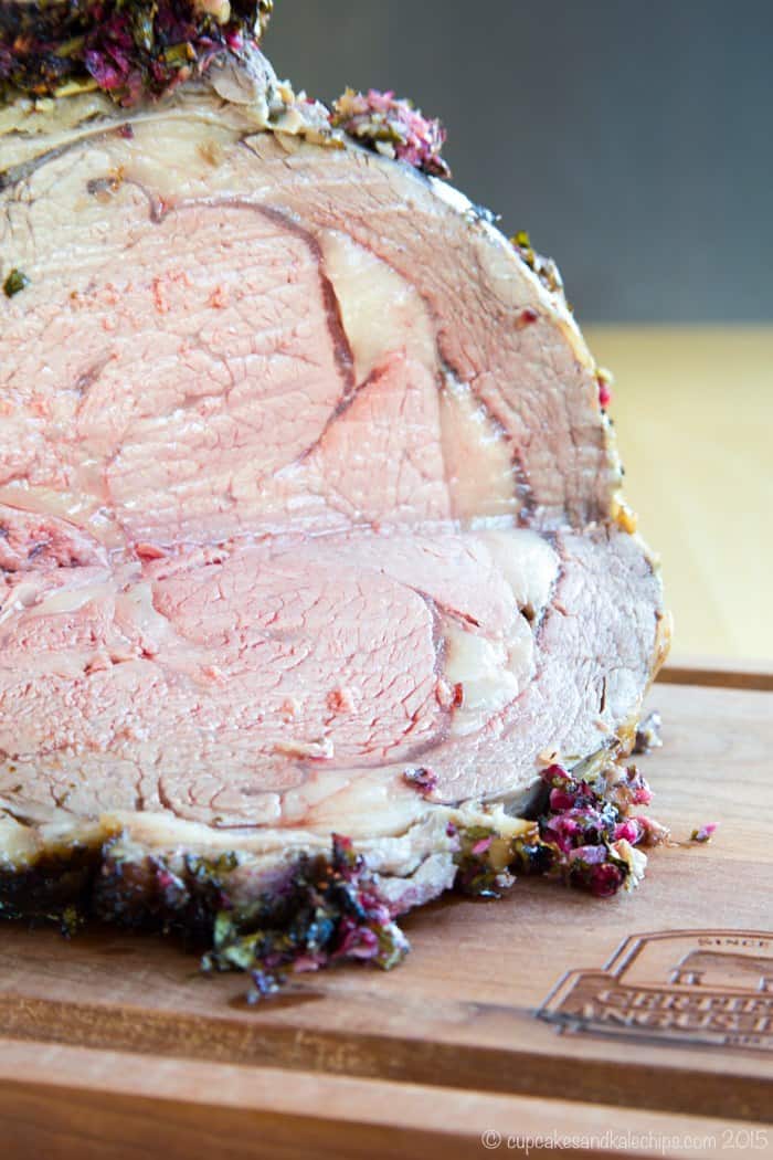 Cranberry Crusted Prime Rib Roast - one of the best prime rib recipes, plus tips, tricks, and tools for the perfect beef roast for the holidays.