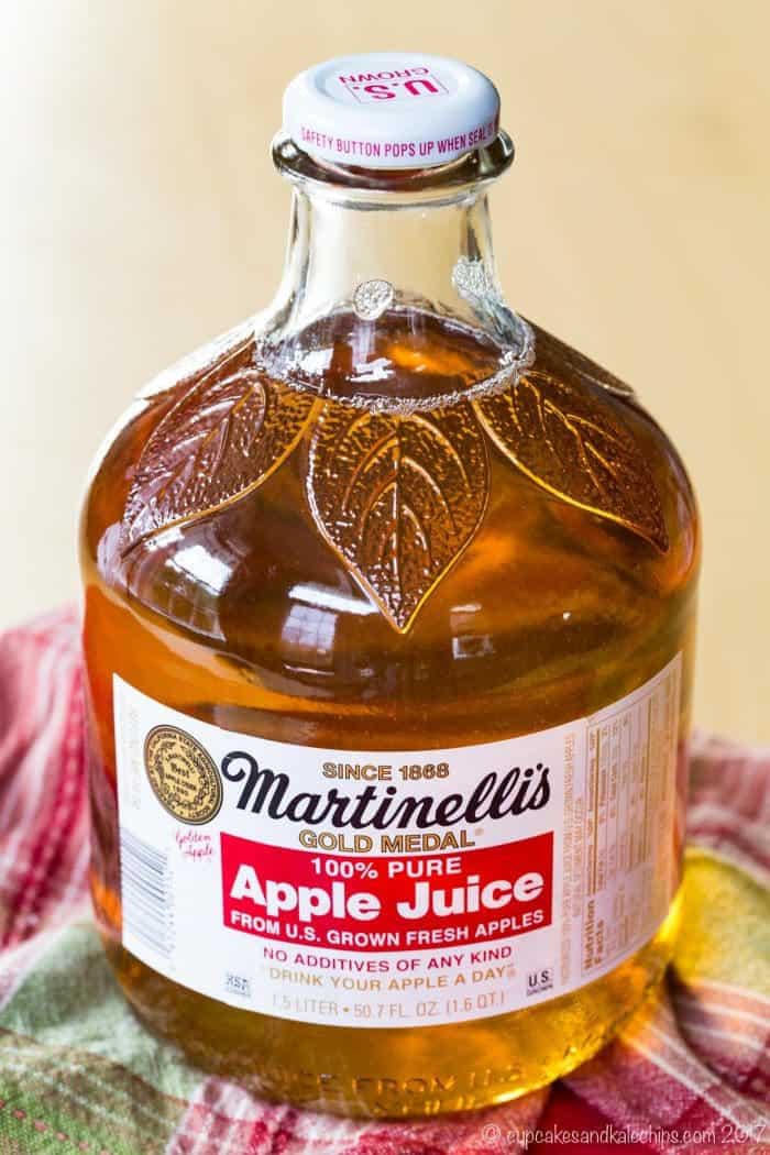 A bottle of Martinelli's Apple Juice