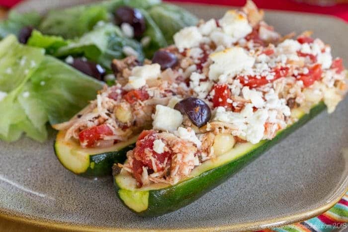 Stuffed Zucchini Boats with Chicken