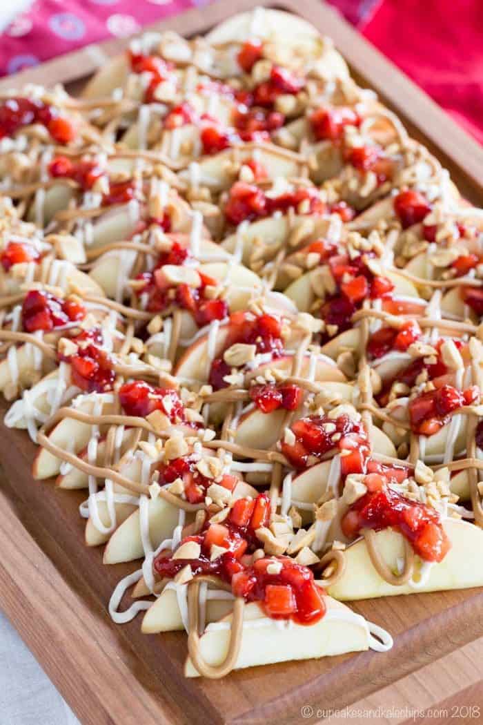 Peanut Butter and Jelly Apple Nachos Recipe Cupcakes & Kale Chips