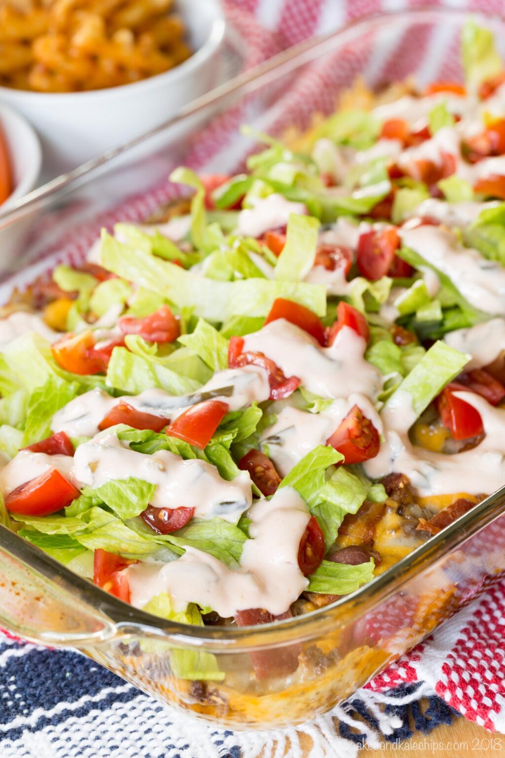 Easy Cheeseburger Dip Cupcakes & Kale Chips