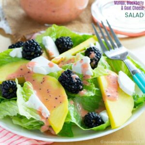 Healthy Summer Salad with Mango, Blackberry, and Goat Cheese
