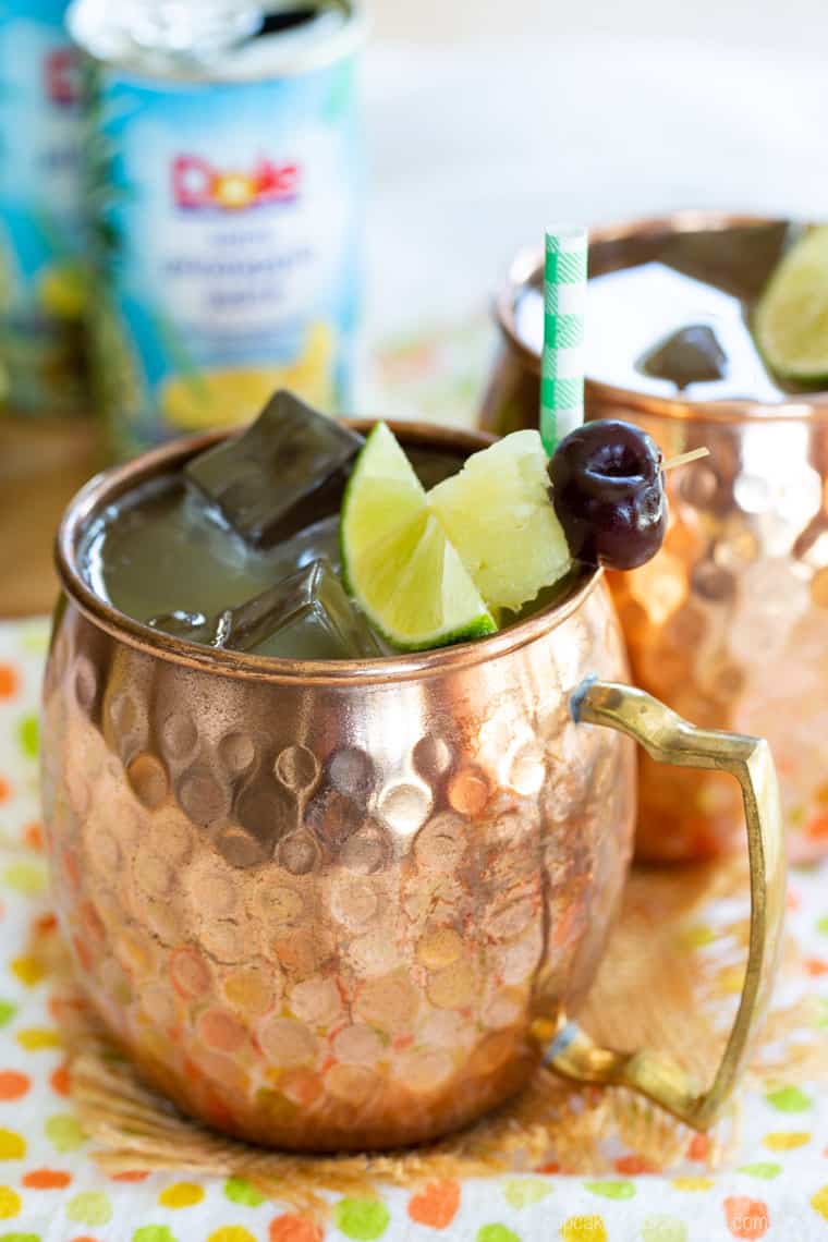 Pina Colada Moscow Mule recipe made with Dole Pineapple Juice