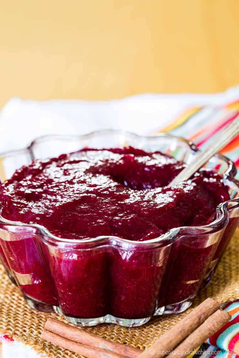 Jellied Cranberry Sauce with Orange and Cinnamon in a bowl