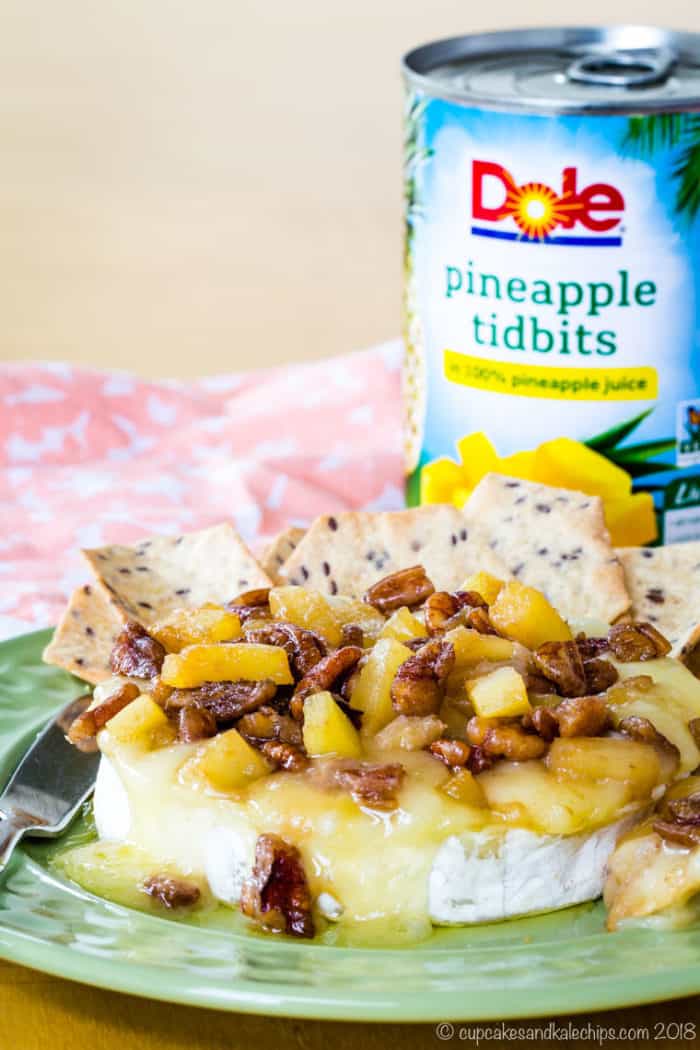 Pineapple Pecan Baked Brie made with Dole Pineapple Tidbits