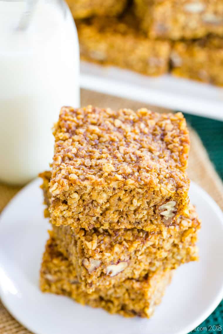 A stack of Pumpkin Breakfast Bars