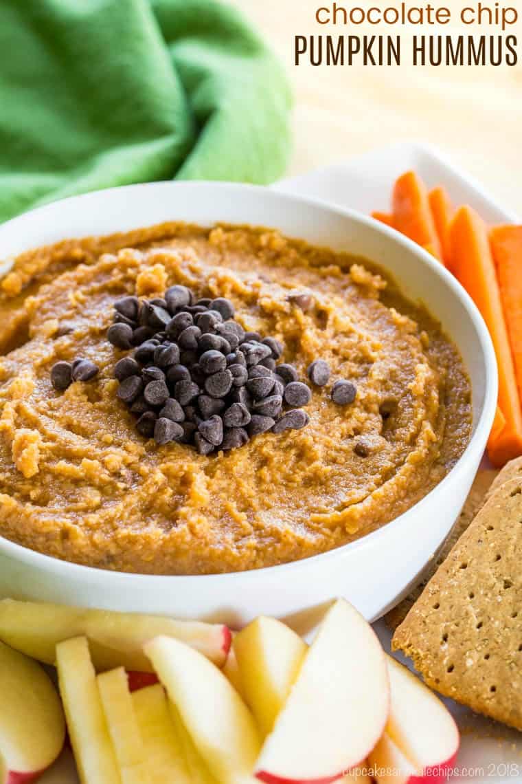 Sweet Pumpkin Hummus Recipe with Chocolate Chips