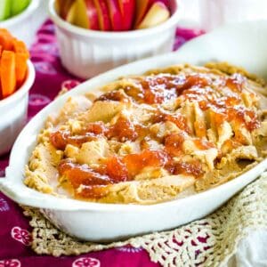 bowl of gluten free PB and J Cookie Dough Dip