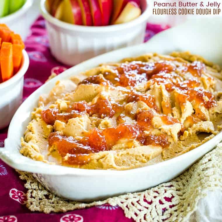 GlutenFree PB and J Cookie Dough Dip Cupcakes & Kale Chips