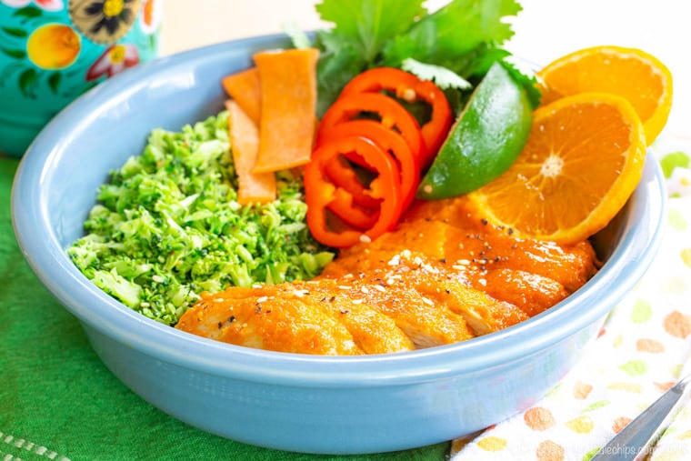 Healthy Orange Chicken and Broccoli Rice Bowls