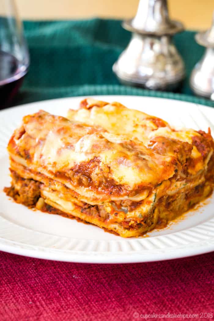 A slice of the Best Gluten Free Lasagna you've ever had