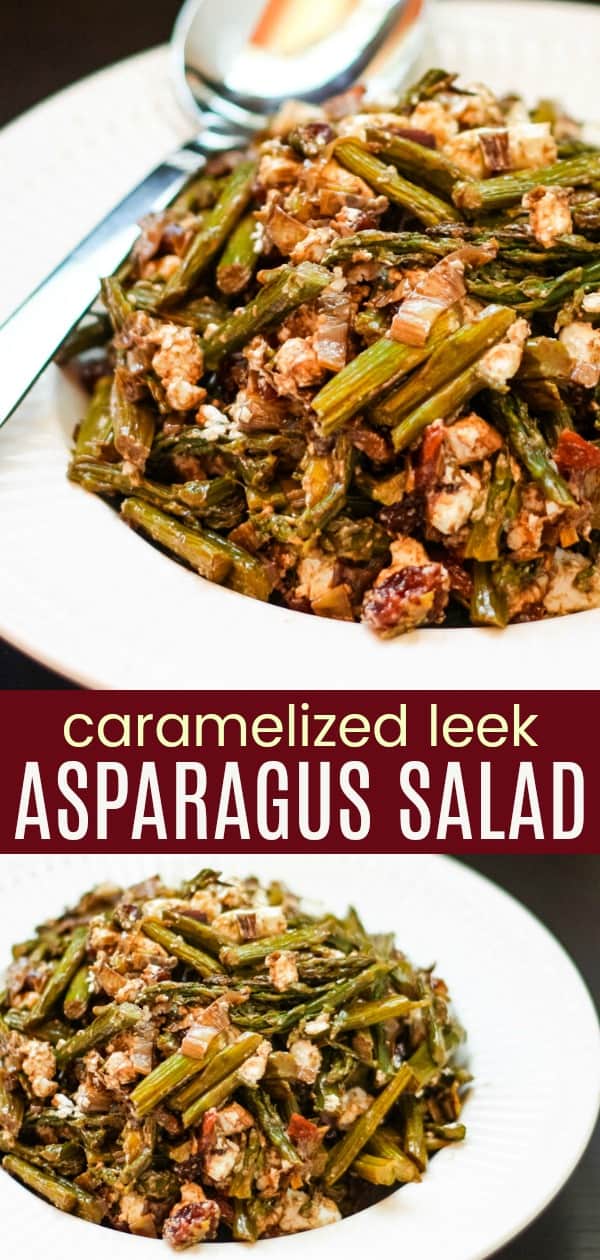 Caramelized Leek Asparagus Salad Pinterest collage