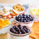 Snack Size Greek Yogurt Cheesecake Fruit Dip Recipe with title