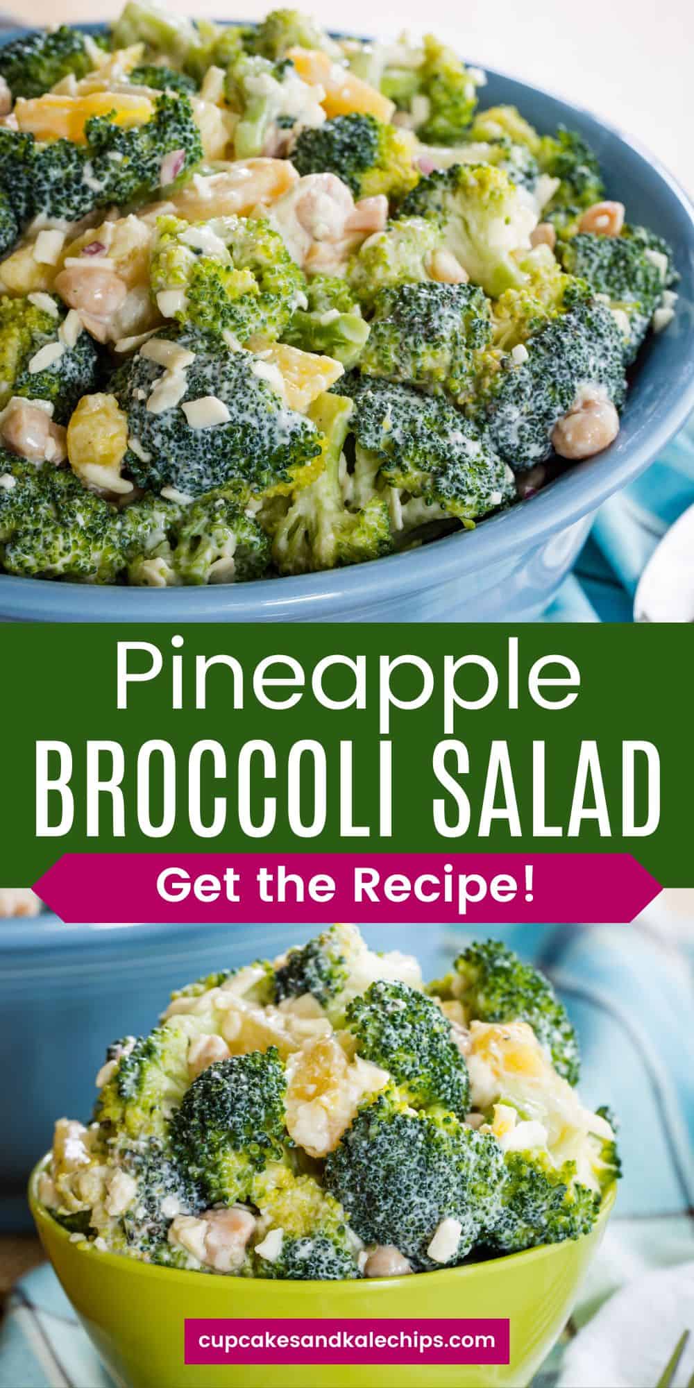 Tropical Broccoli Pineapple Salad Cupcakes & Kale Chips