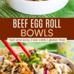 Keto Egg Roll in a Bowl Recipe Pinterest Collage