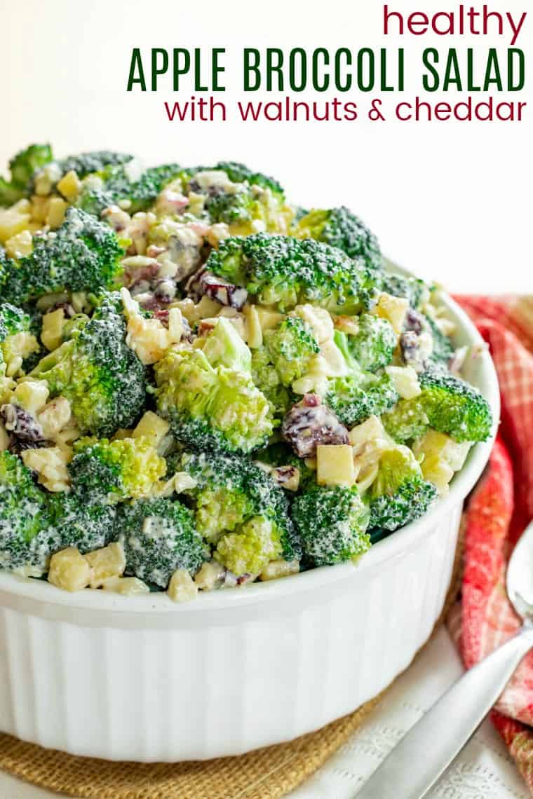 Healthy No-Mayo Apple Broccoli Salad Recipe - Cupcakes ...