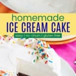 Gluten Free Easy Ice Cream Cake Pinterest Collage