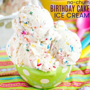 A bowl of No-Churn Birthday Cake Ice Cream