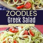 Vertical collage of Greek Zoodle