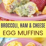 Broccoli Ham and Cheese Egg Muffin Cups Pin