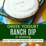 Easy Greek Yogurt Ranch Dip or Dressing Pinterest Collage