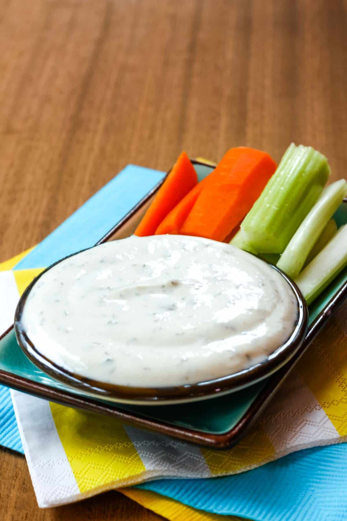 Healthy Greek Yogurt Ranch Dip in a small bowl
