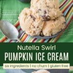 Nutella Swirl Pumpkin Ice Cream Pinterest Collage